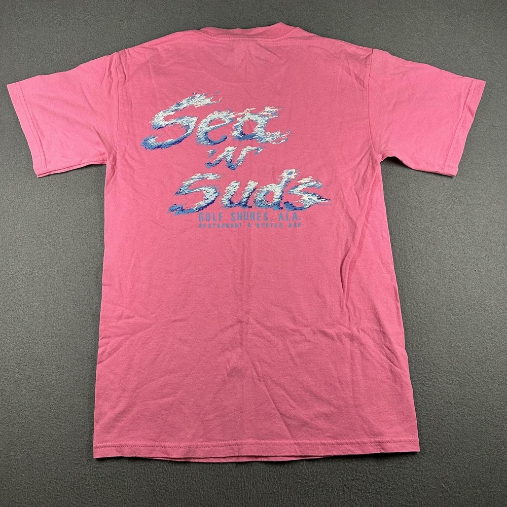 Sea N Suds Shirt‎ Mens Small Pink Gulf Shores Alabama Restaurant Oyster Bar Tee